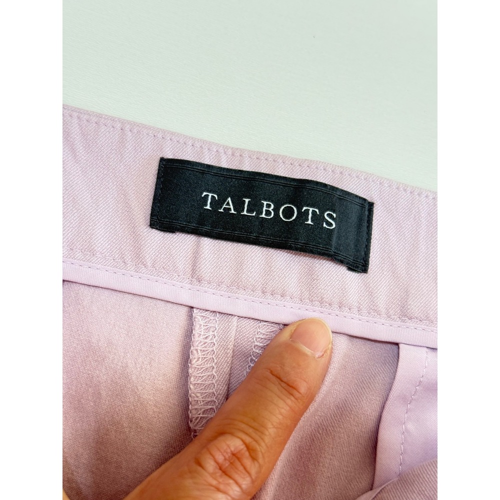 Talbots Chatham Crop Pants Womens 16 Lavender Purple Scallop Hem Side Zip ID245 - Picture 4 of 13
